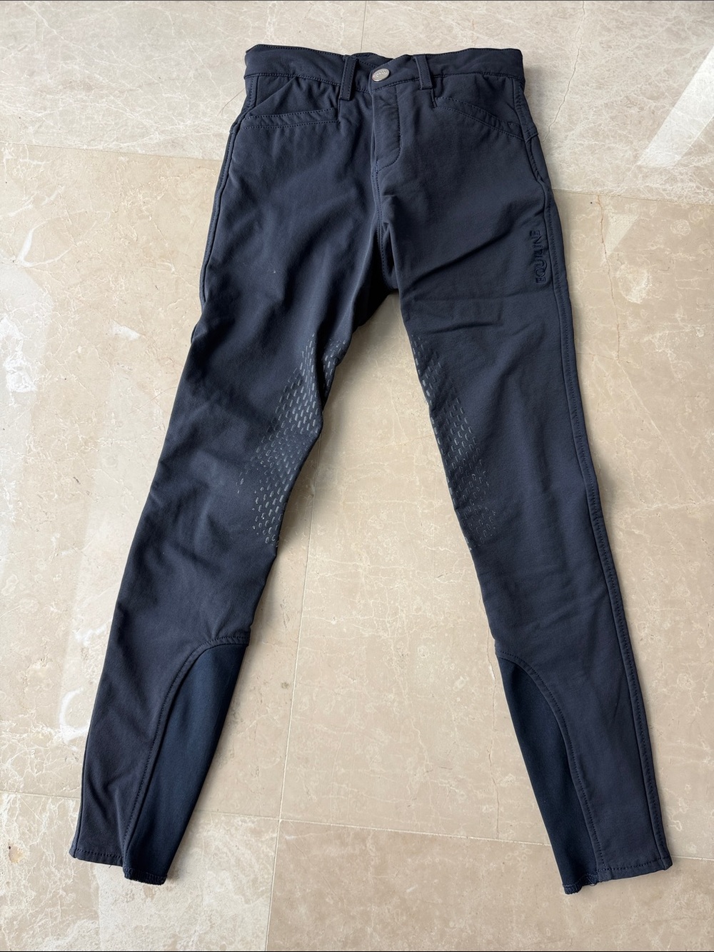 Equiline Italia Equestrian Boys/girls Stretch RidingpantsJoggers Blue size 10-11